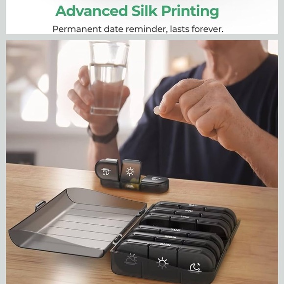 BPA Free 3x/day Weekly Pill / Craft Organizer & case, durable travel light-proof - Picture 7 of 10